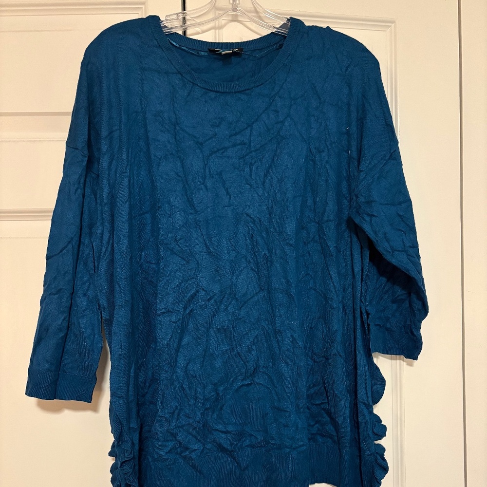 Cable and Gauge 2X Blue Sweater